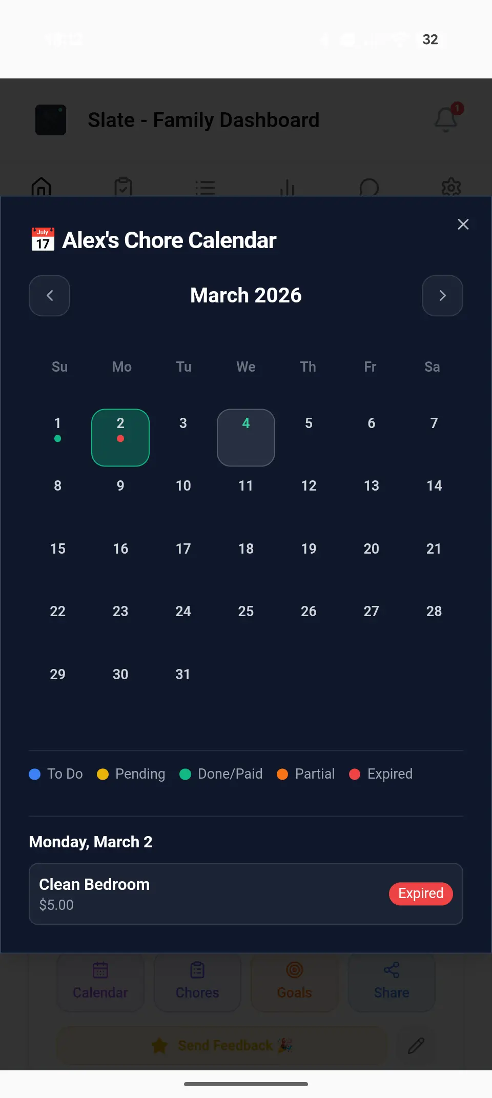 Chore Calendar